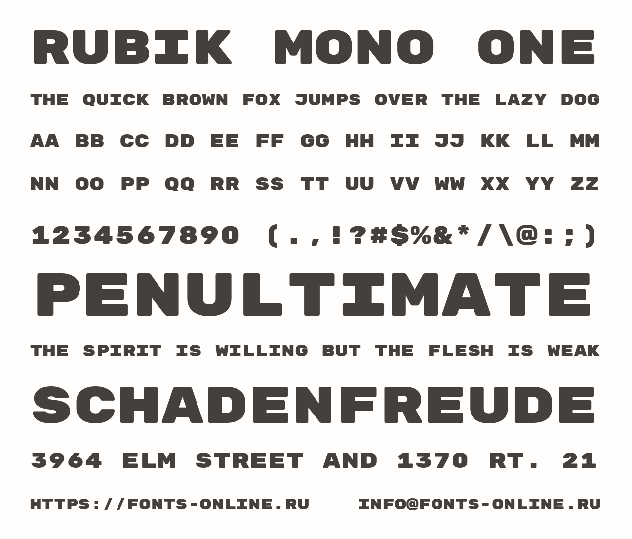 Шрифт Rubik Mono One
