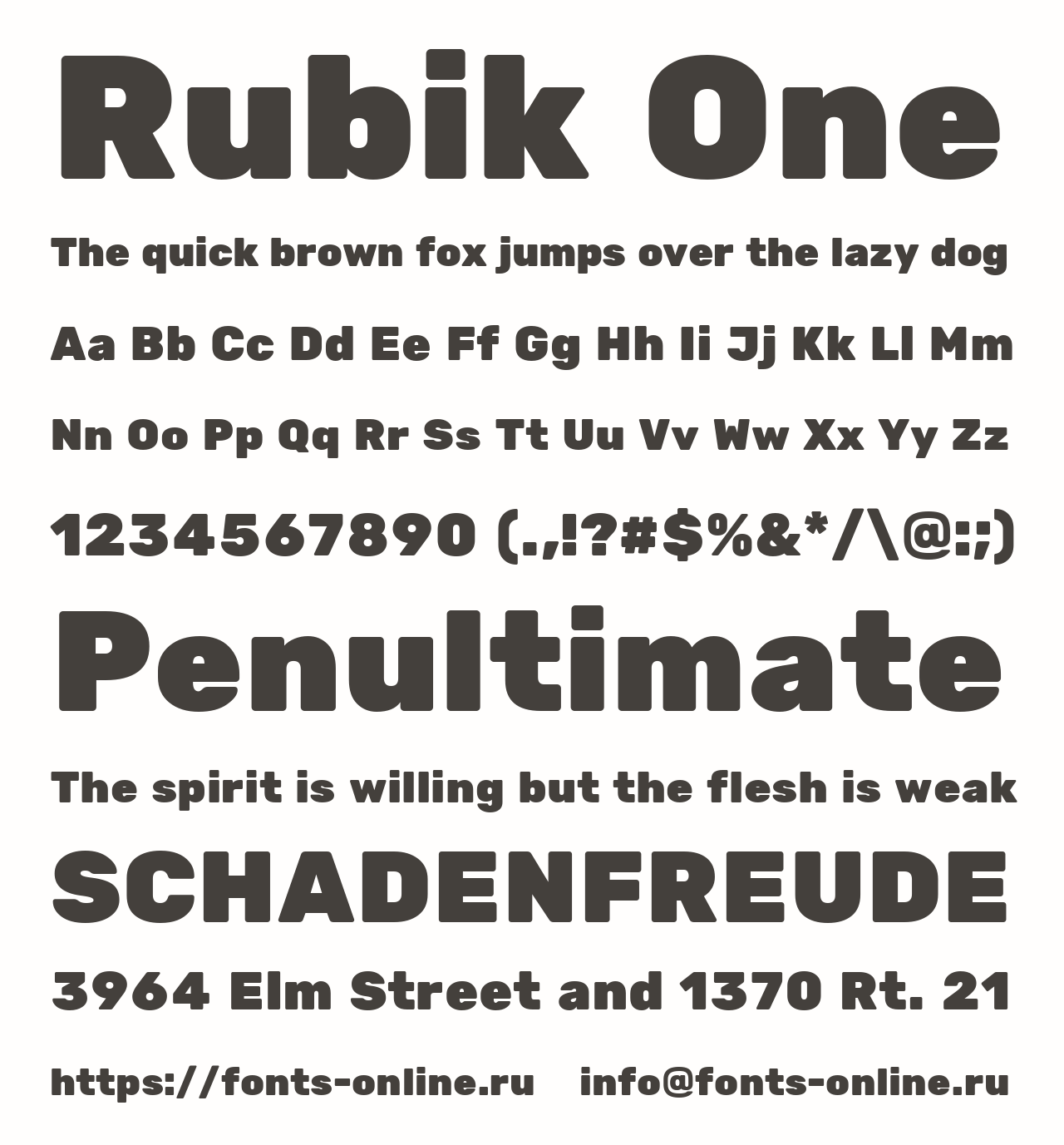 Шрифт Rubik One