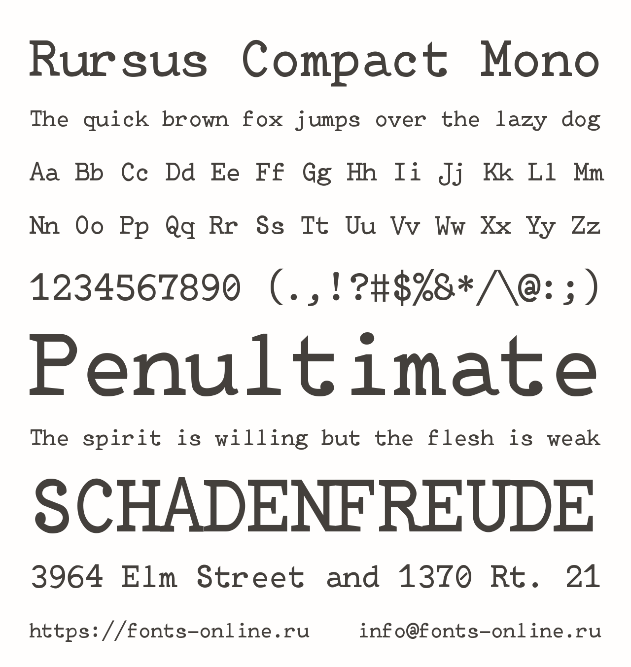 Шрифт Rursus Compact Mono