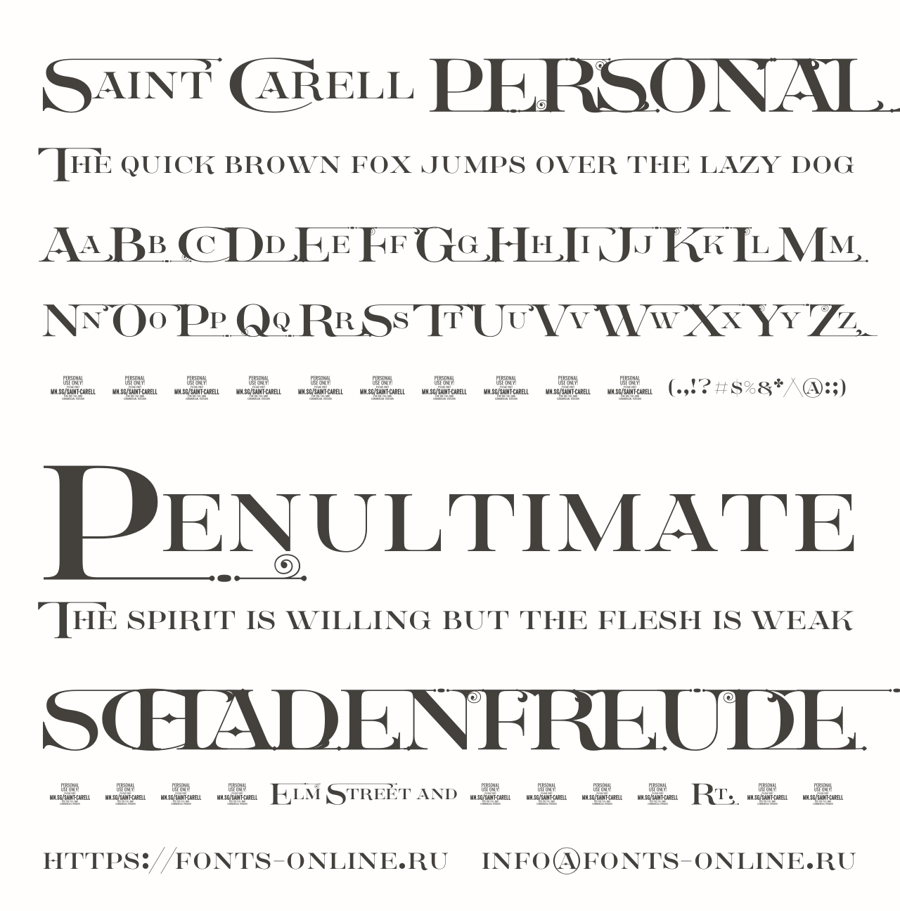 Шрифт Saint Carell PERSONAL