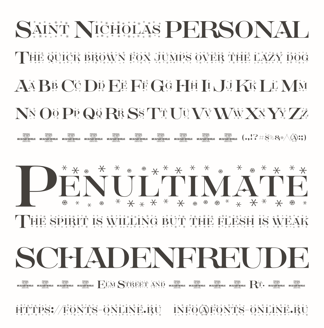 Шрифт Saint Nicholas PERSONAL