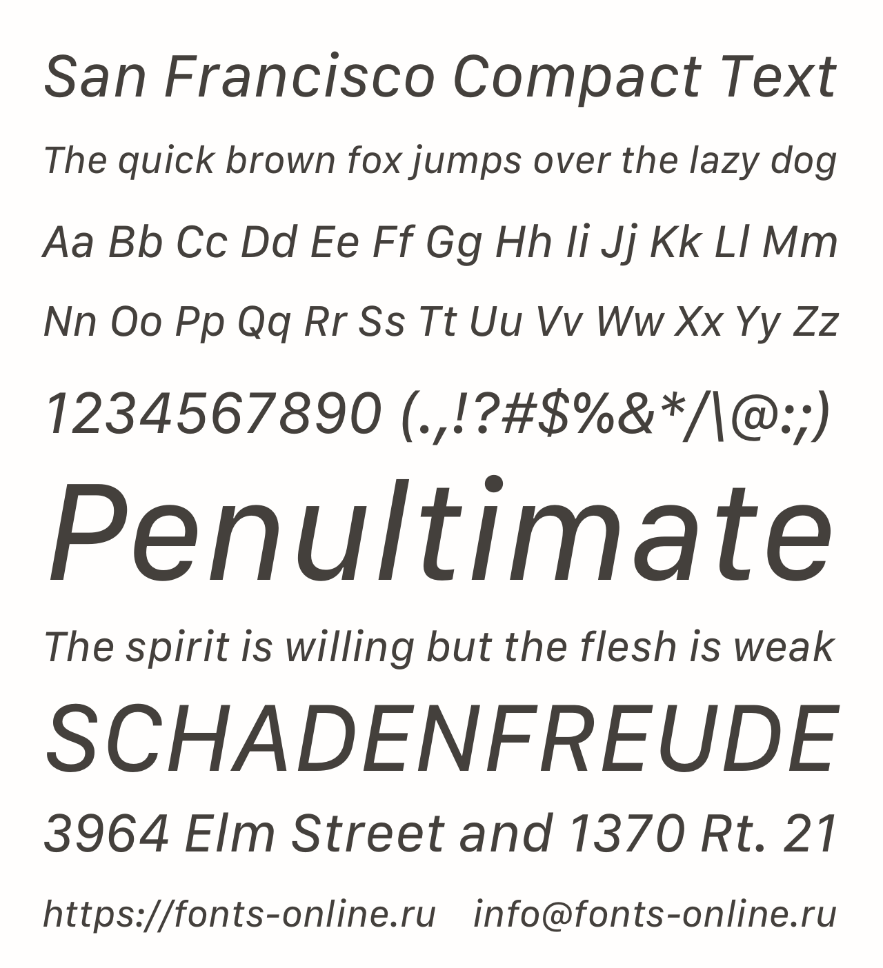 Шрифт San Francisco Compact Text