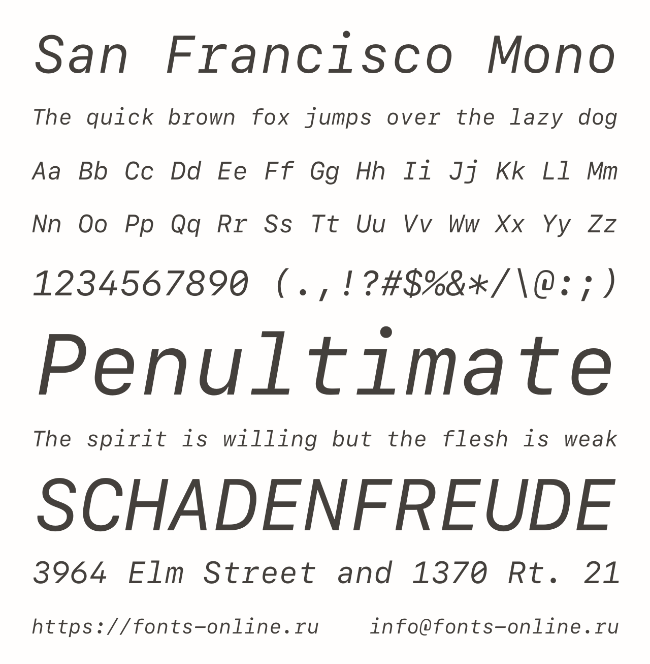 Шрифт San Francisco Mono