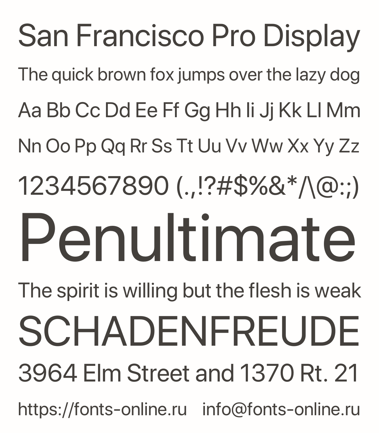 Шрифт San Francisco Pro Display