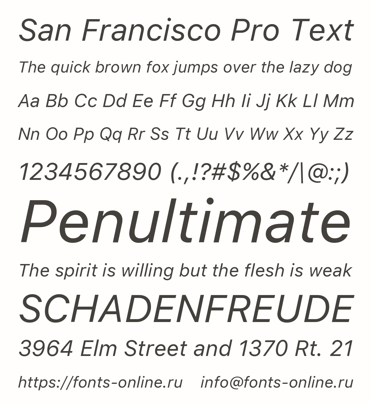 Шрифт San Francisco Pro Text