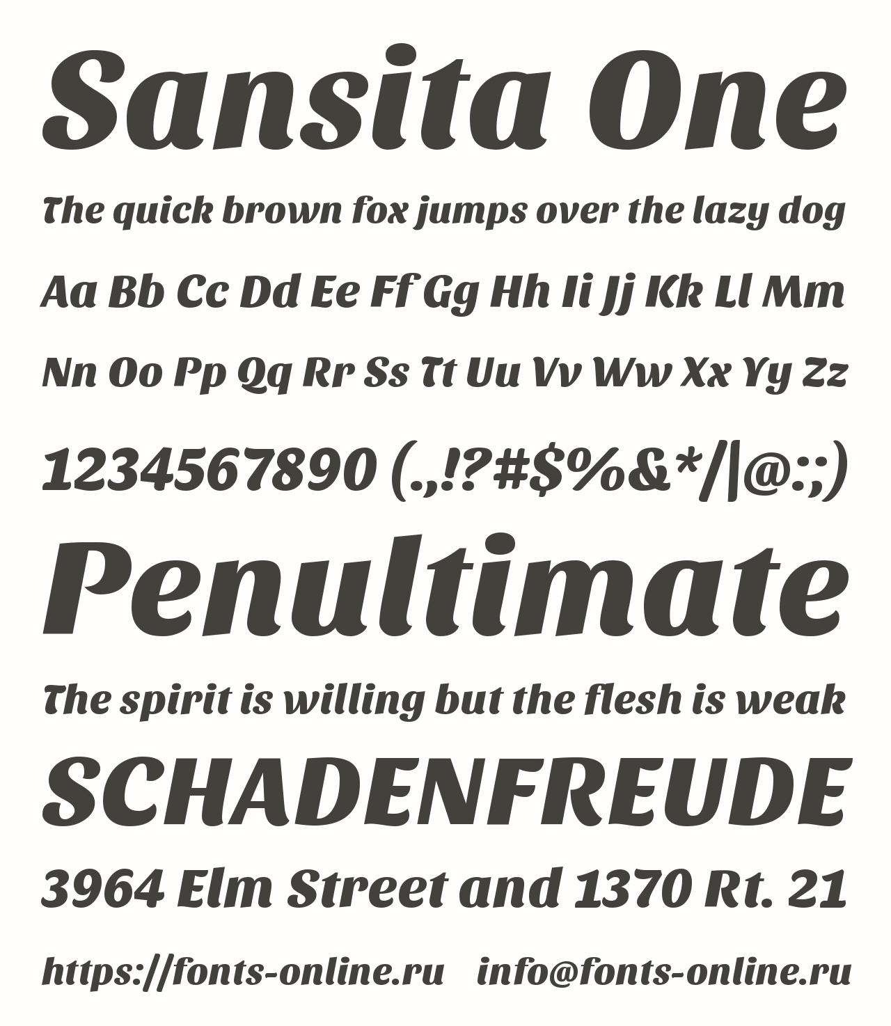 Шрифт Sansita One