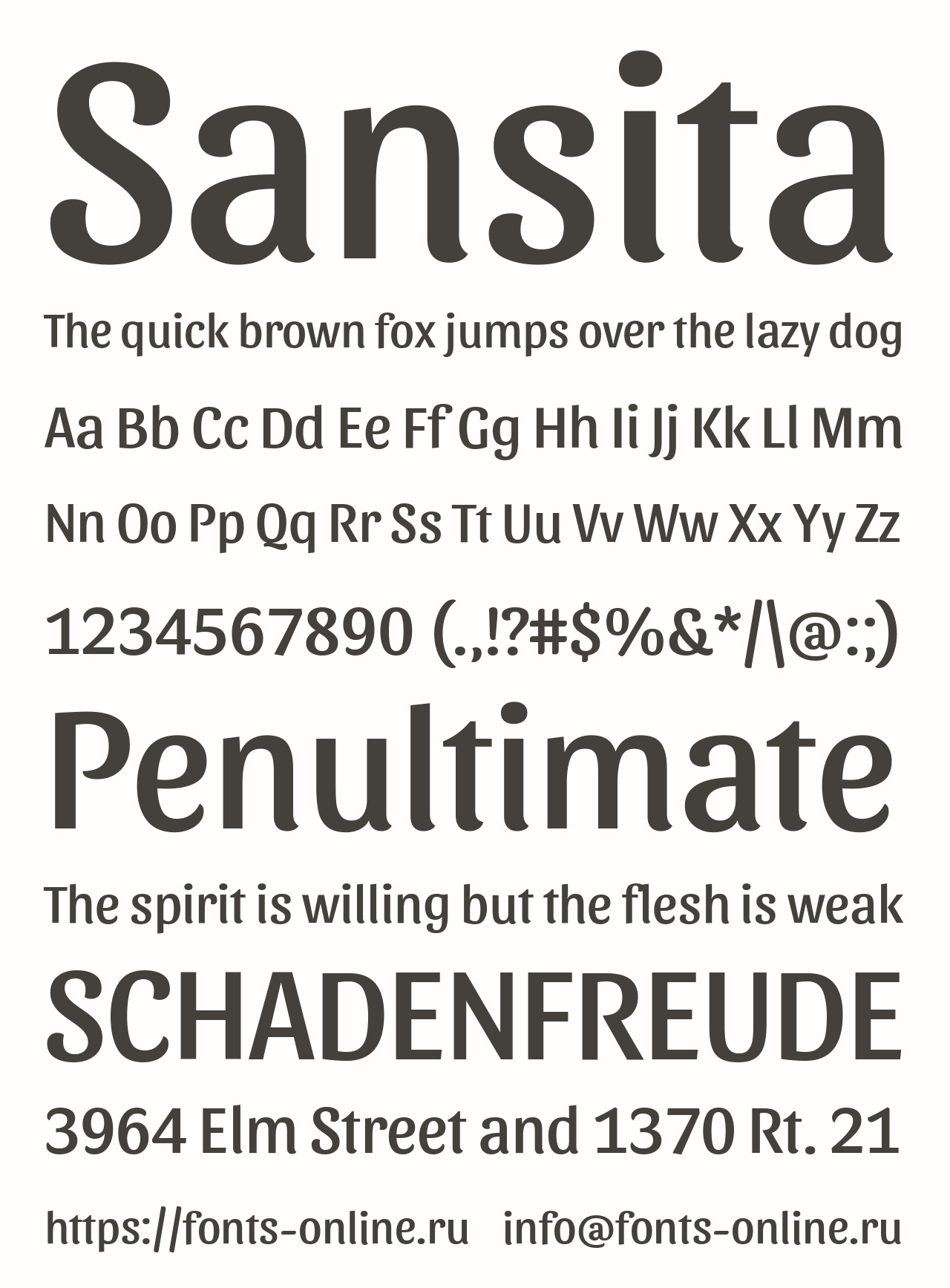 Шрифт Sansita