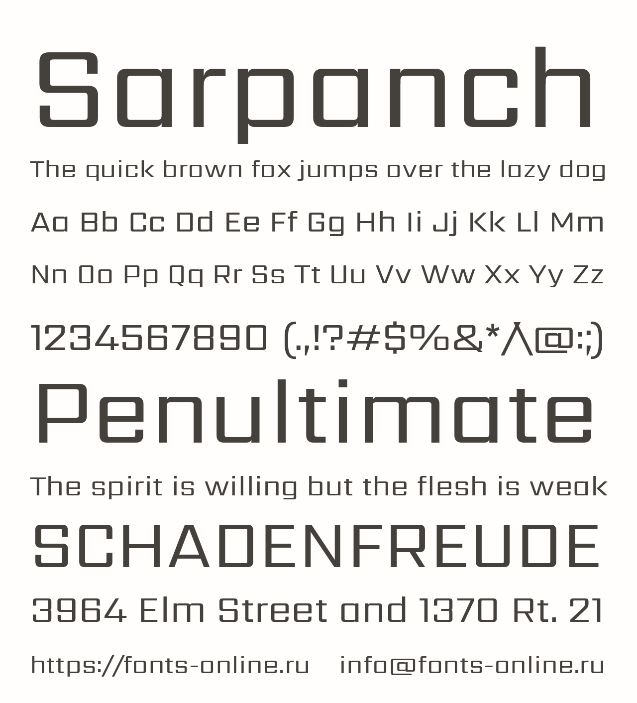 Шрифт Sarpanch