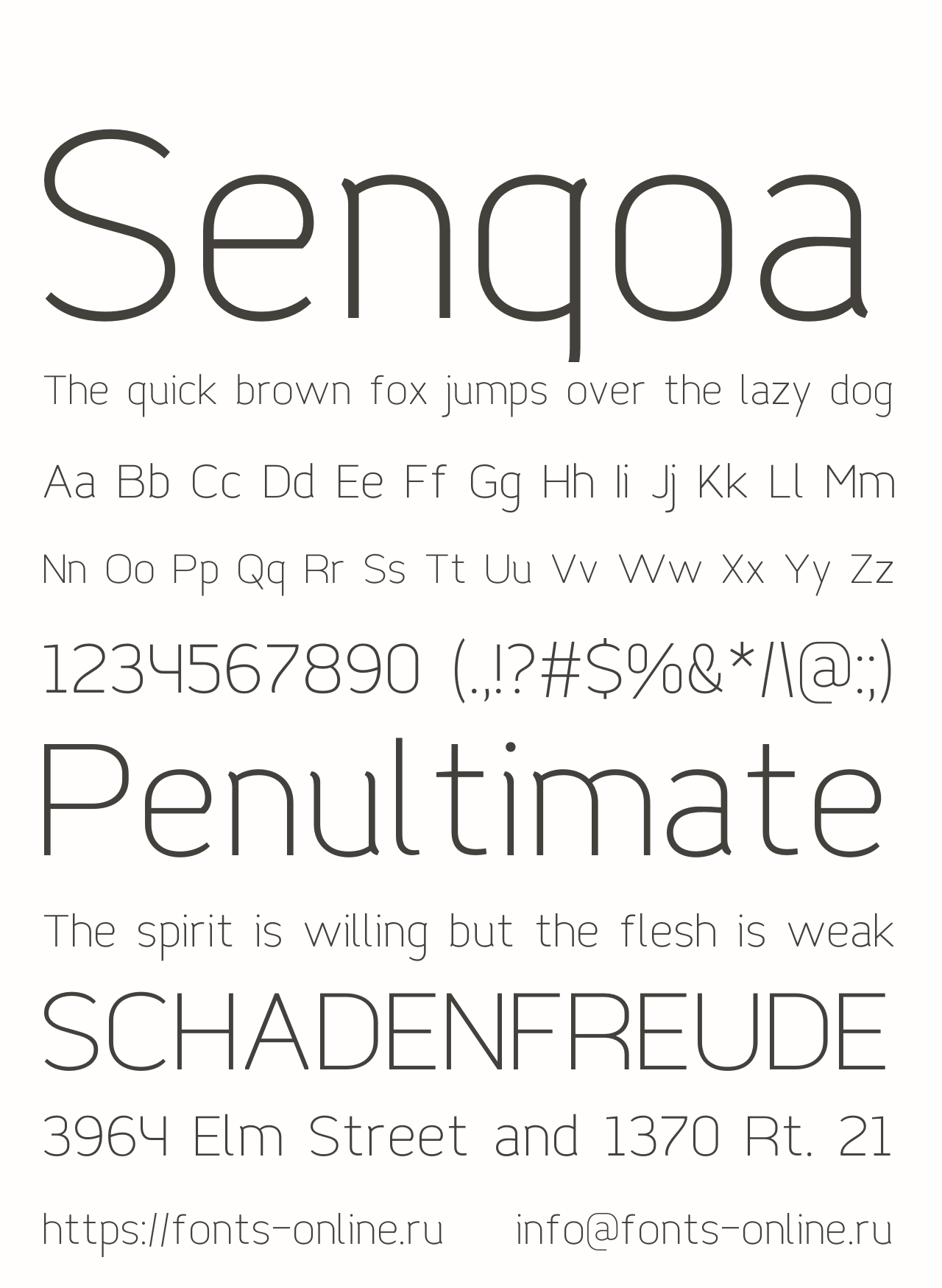 Шрифт Sengoa