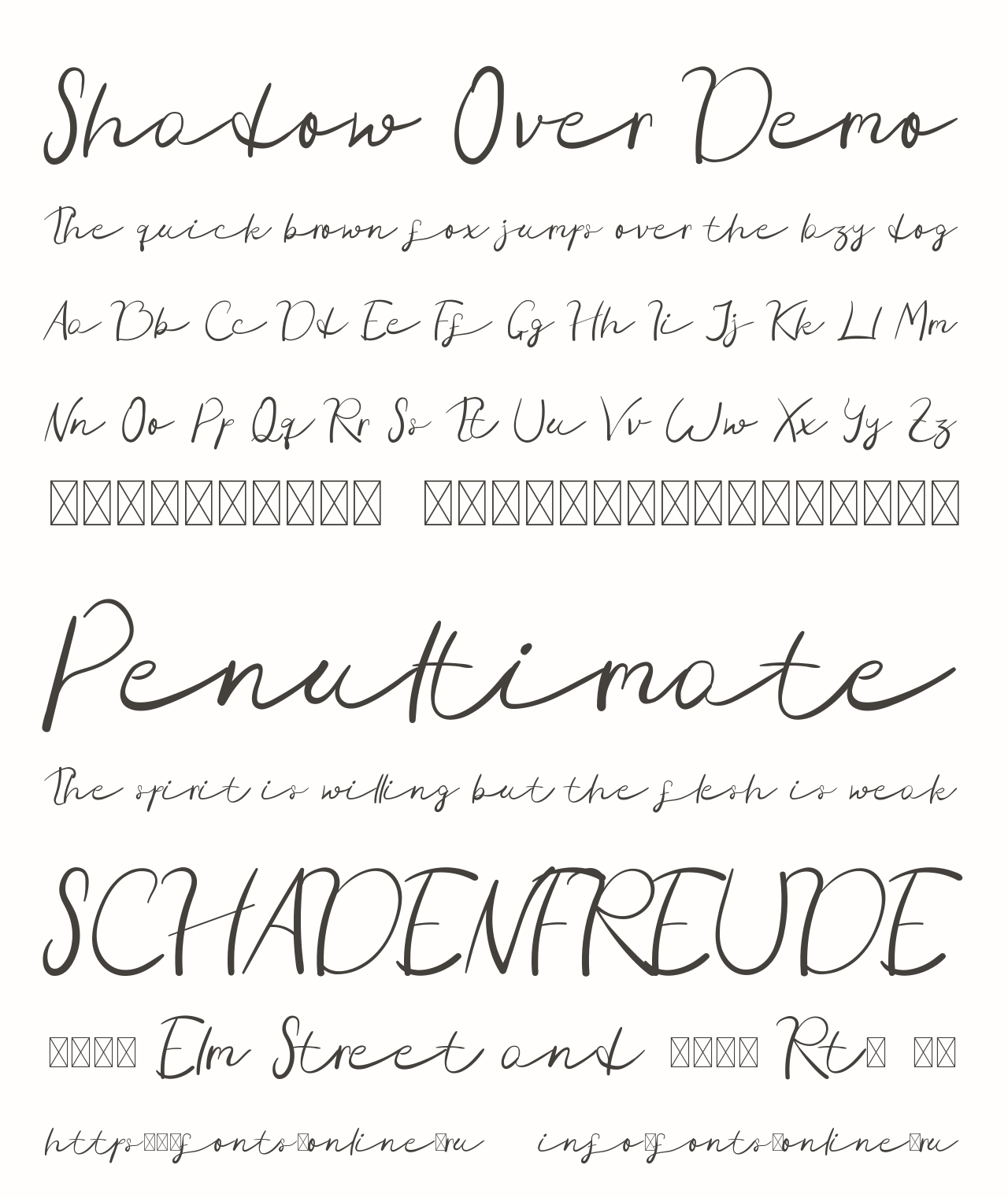 Шрифт Shadow Over Demo Шрифт Shadow Over Demo