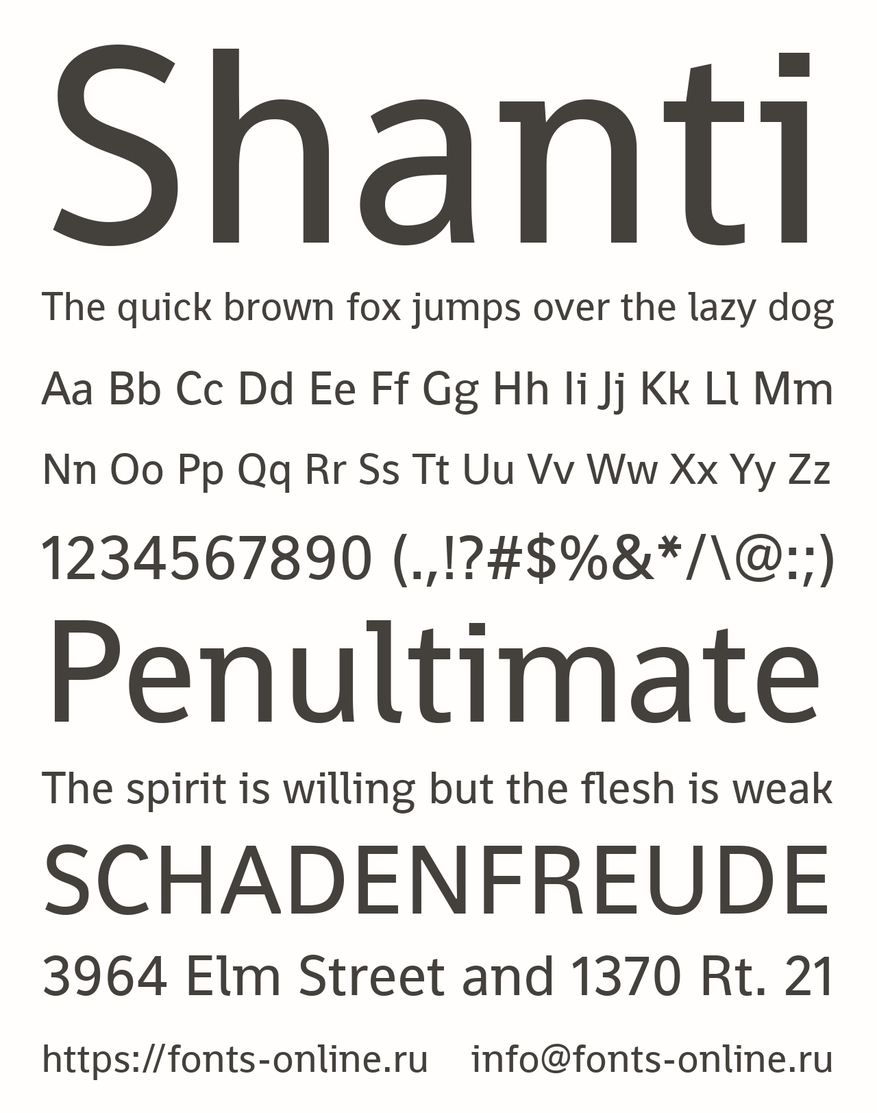 Шрифт Shanti