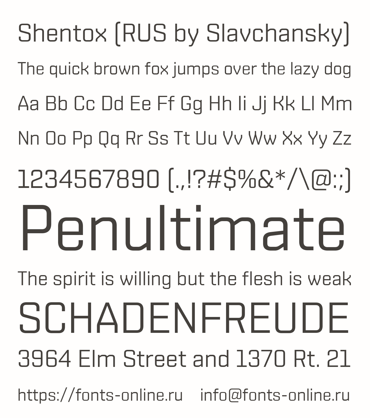 Шрифт Shentox (RUS by Slavchansky)