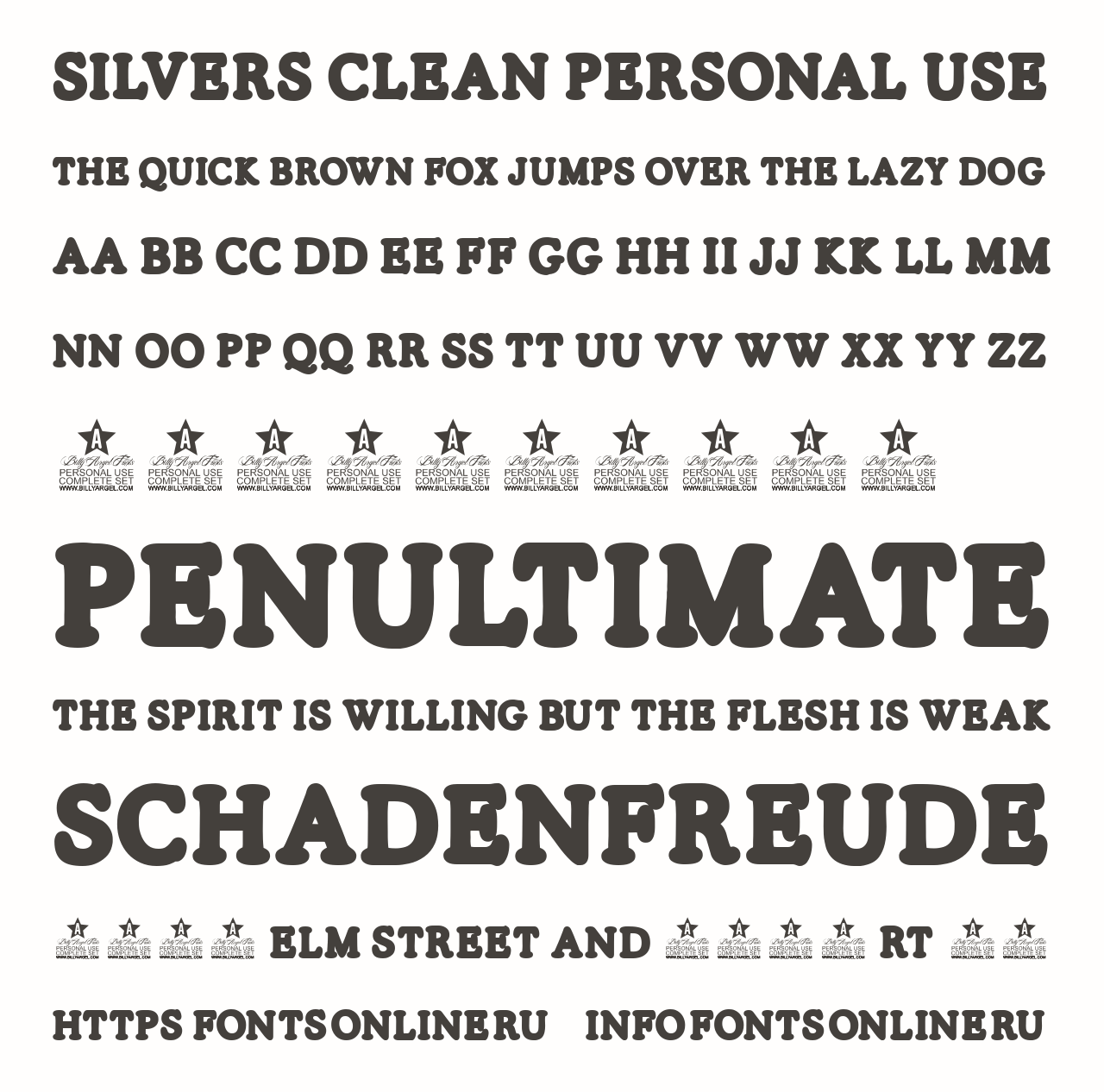 Шрифт SILVERS CLEAN PERSONAL USE