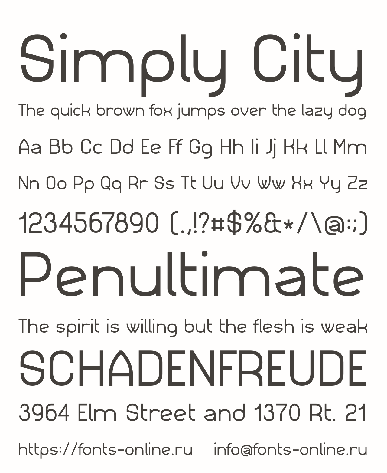 Шрифт Simply City