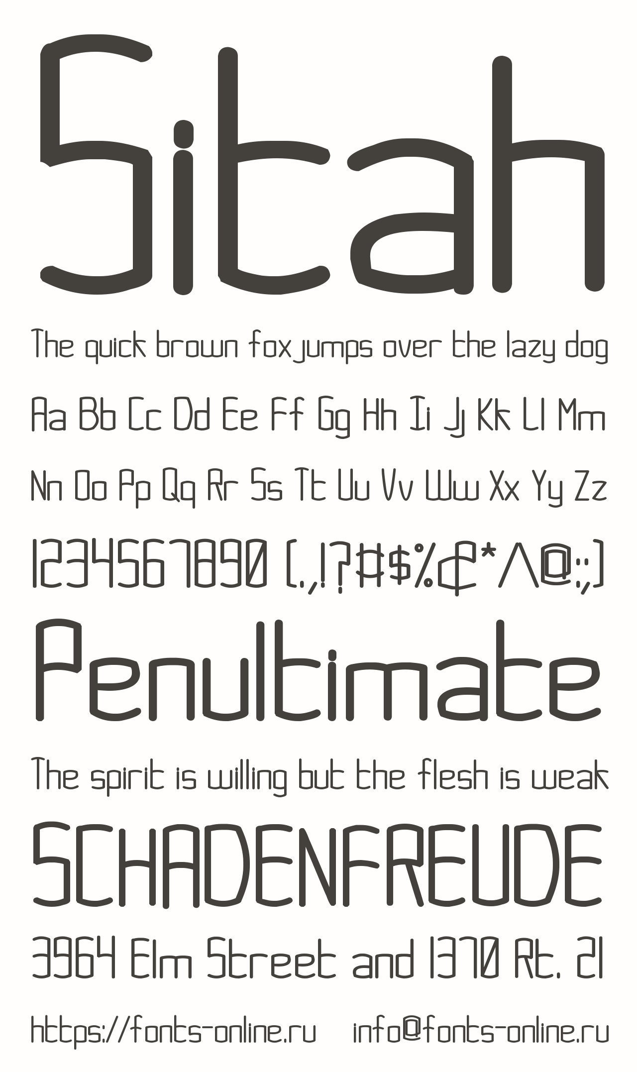 Шрифт Sitah Шрифт Sitah