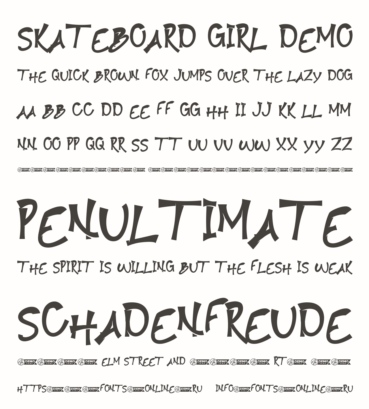 Шрифт Skateboard Girl Demo