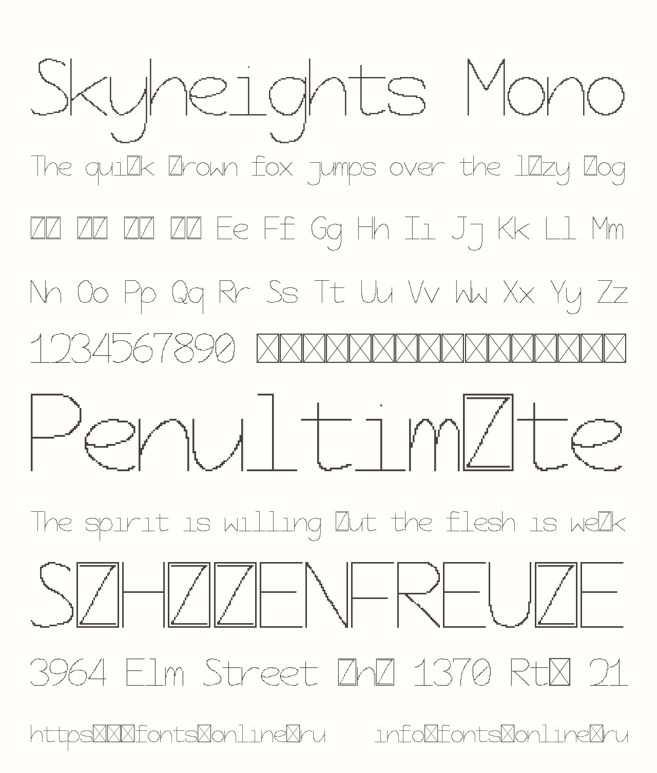 Шрифт Skyheights Mono Шрифт Skyheights Mono