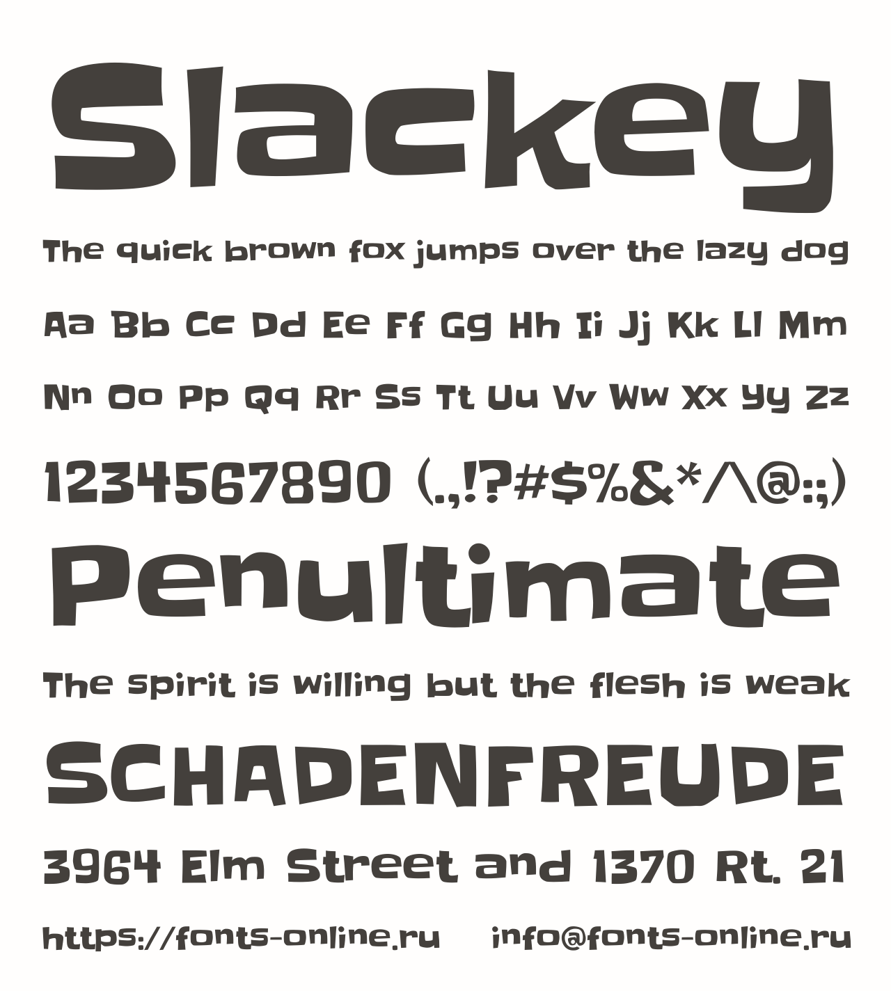 Шрифт Slackey