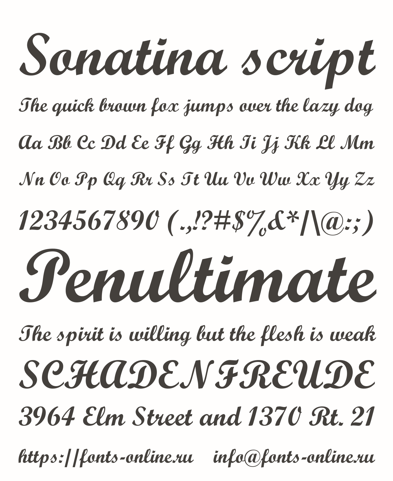 Шрифт Sonatina script