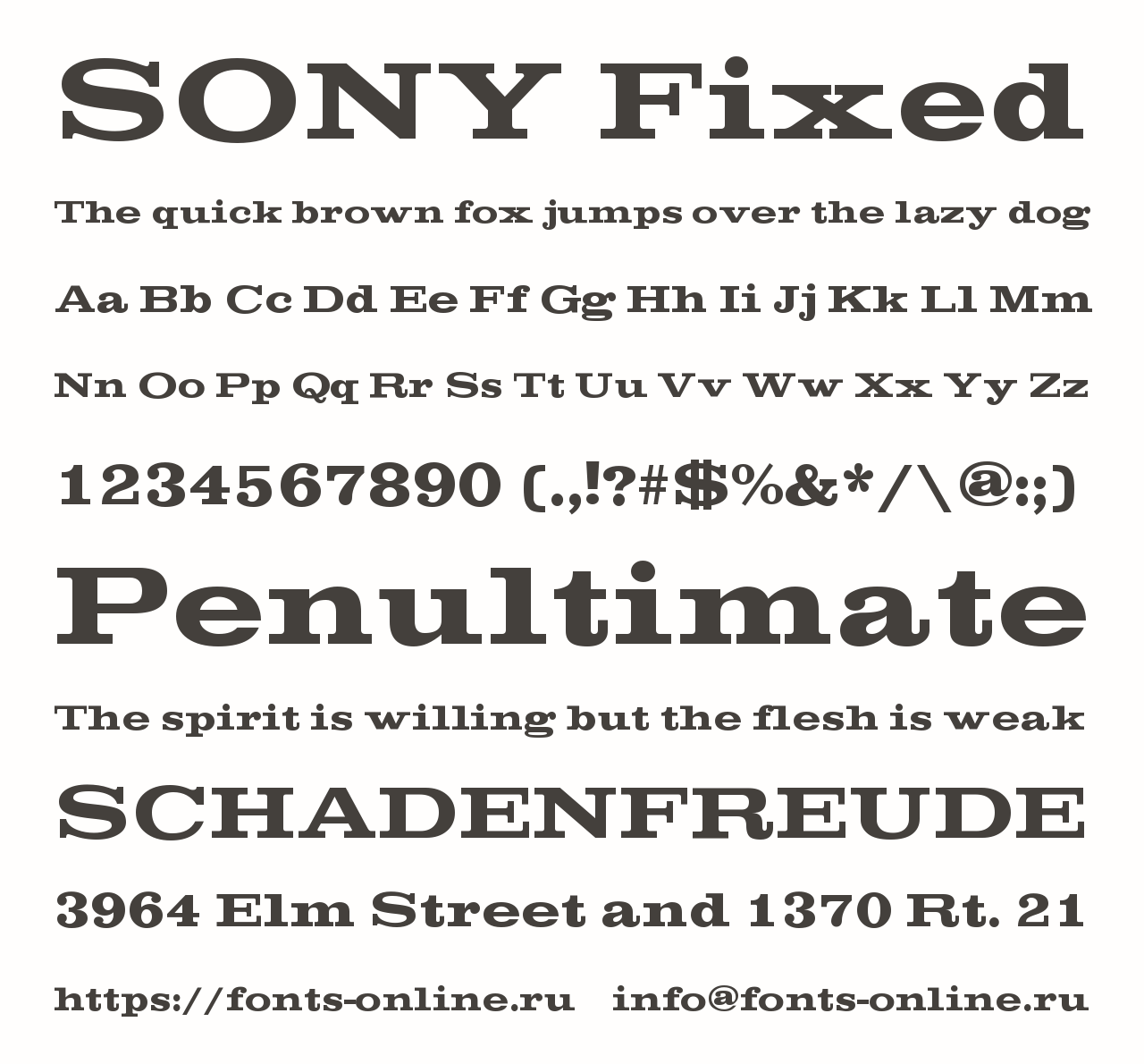 Шрифт SONY Fixed