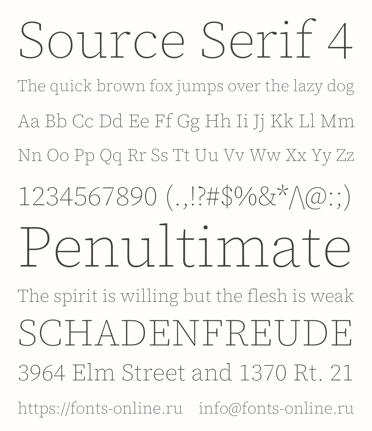 Шрифт Source Serif 4