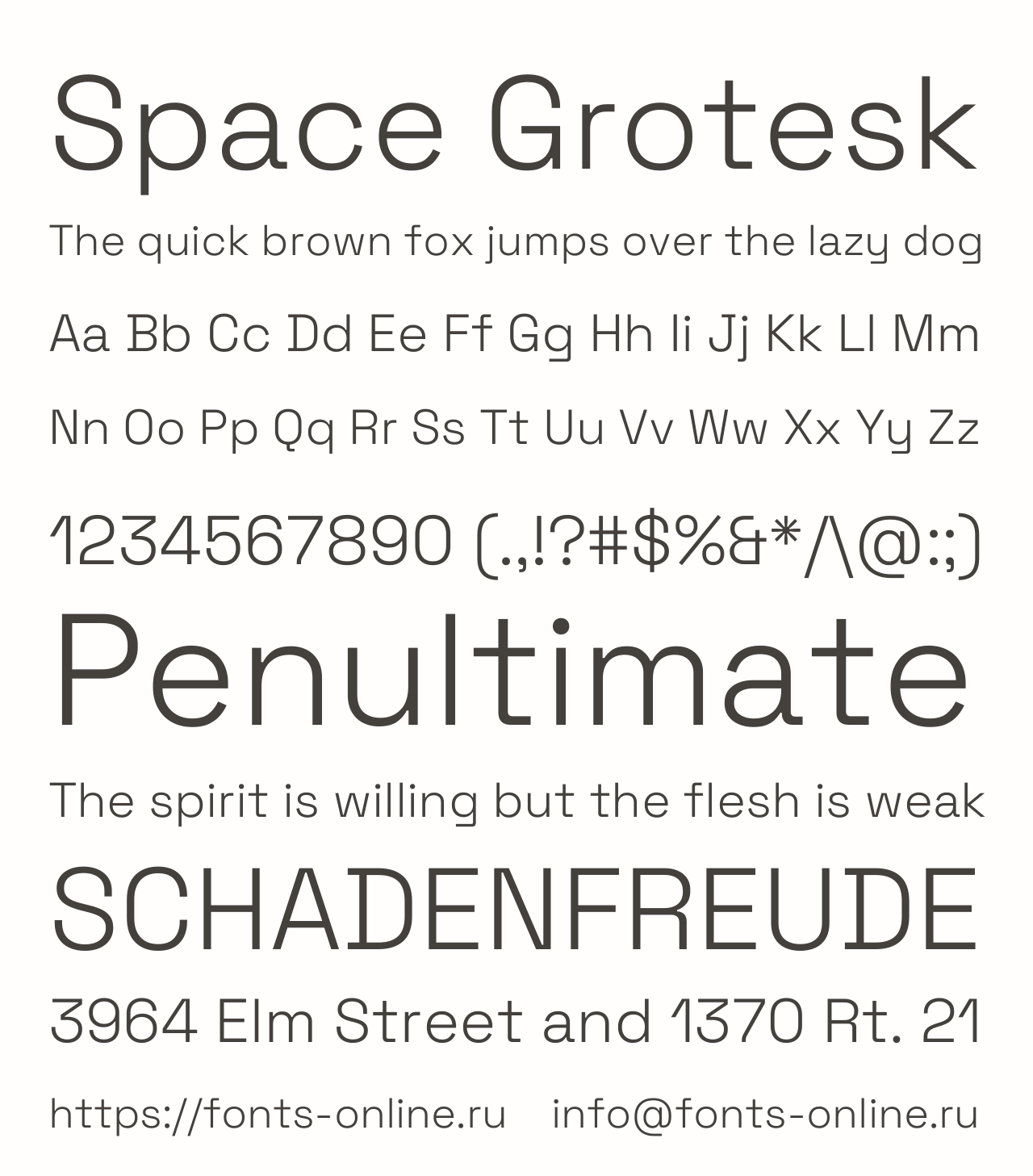 Шрифт Space Grotesk