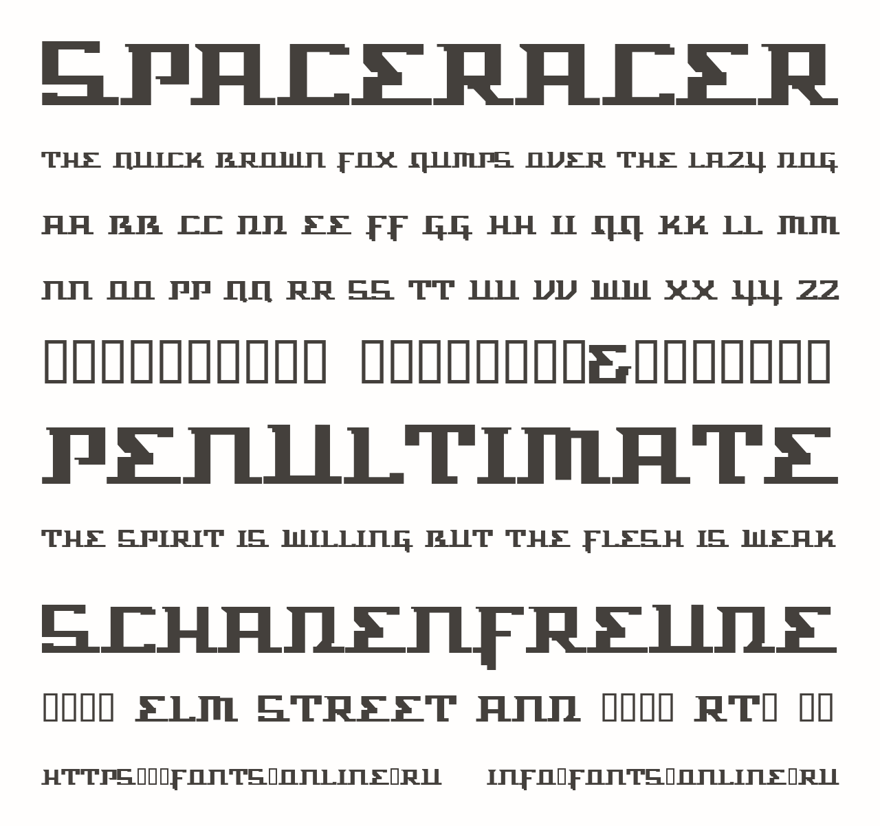 Шрифт Spaceracer Шрифт Spaceracer