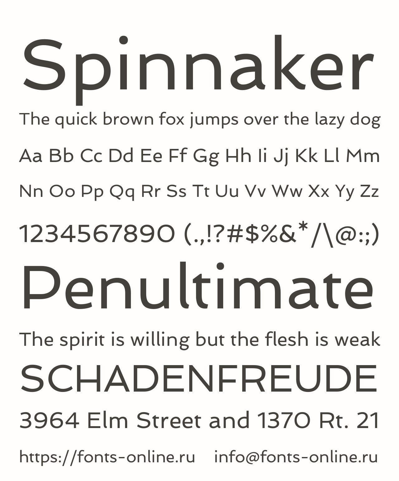 Шрифт Spinnaker