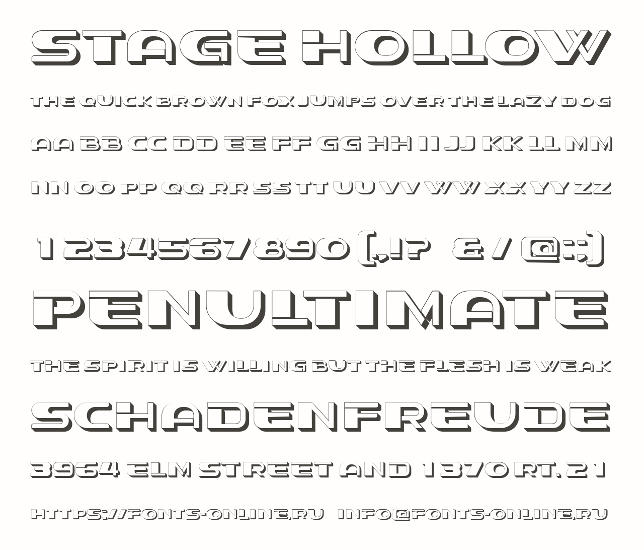 Шрифт Stage Hollow