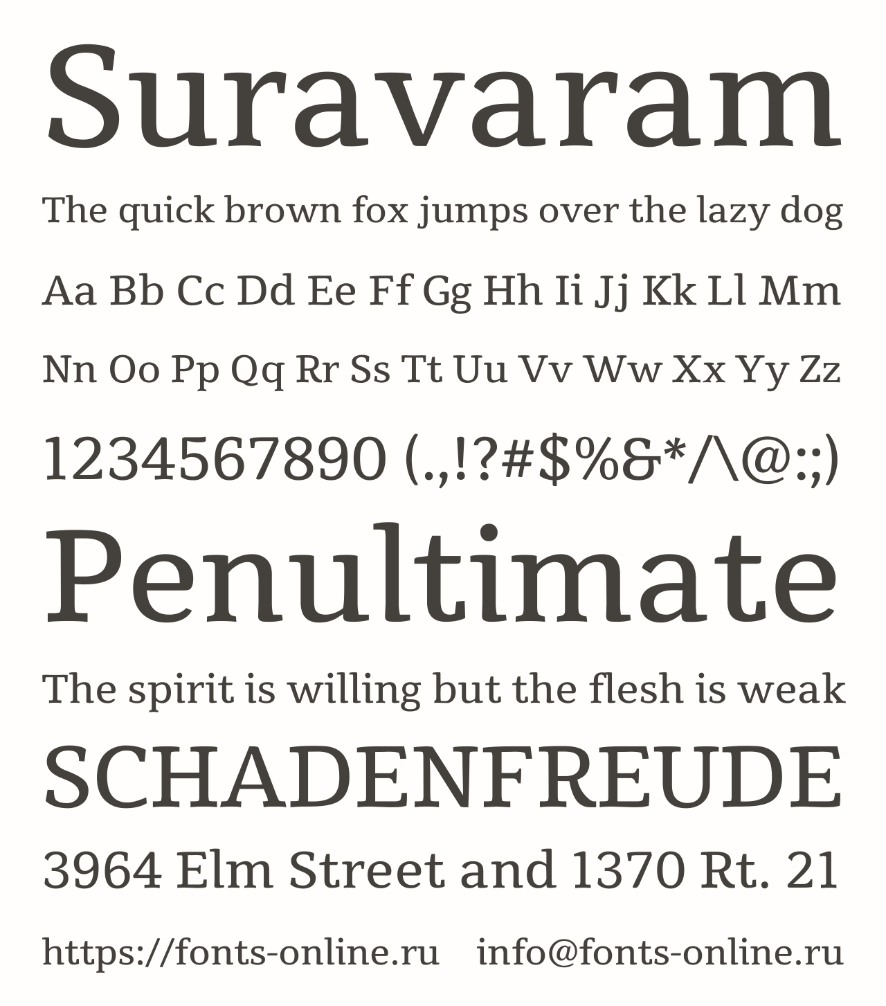 Шрифт Suravaram