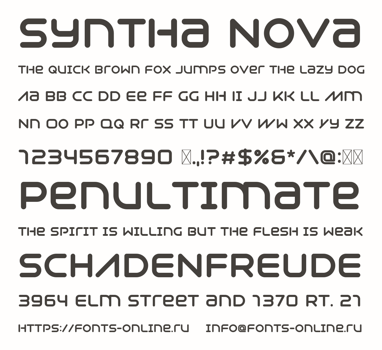 Шрифт Syntha Nova