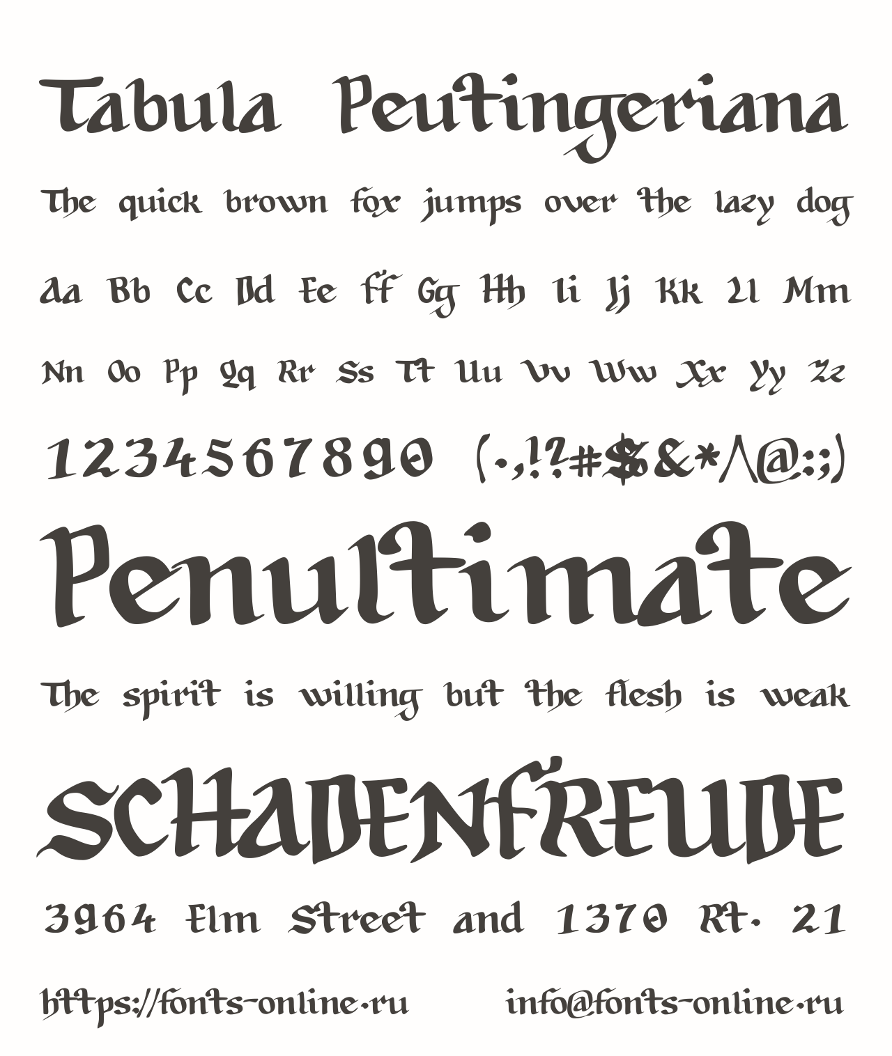 Шрифт Tabula Peutingeriana