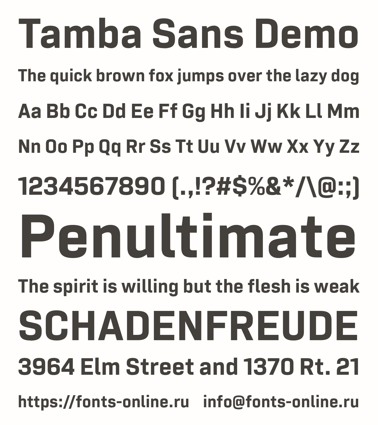 Шрифт Tamba Sans Demo