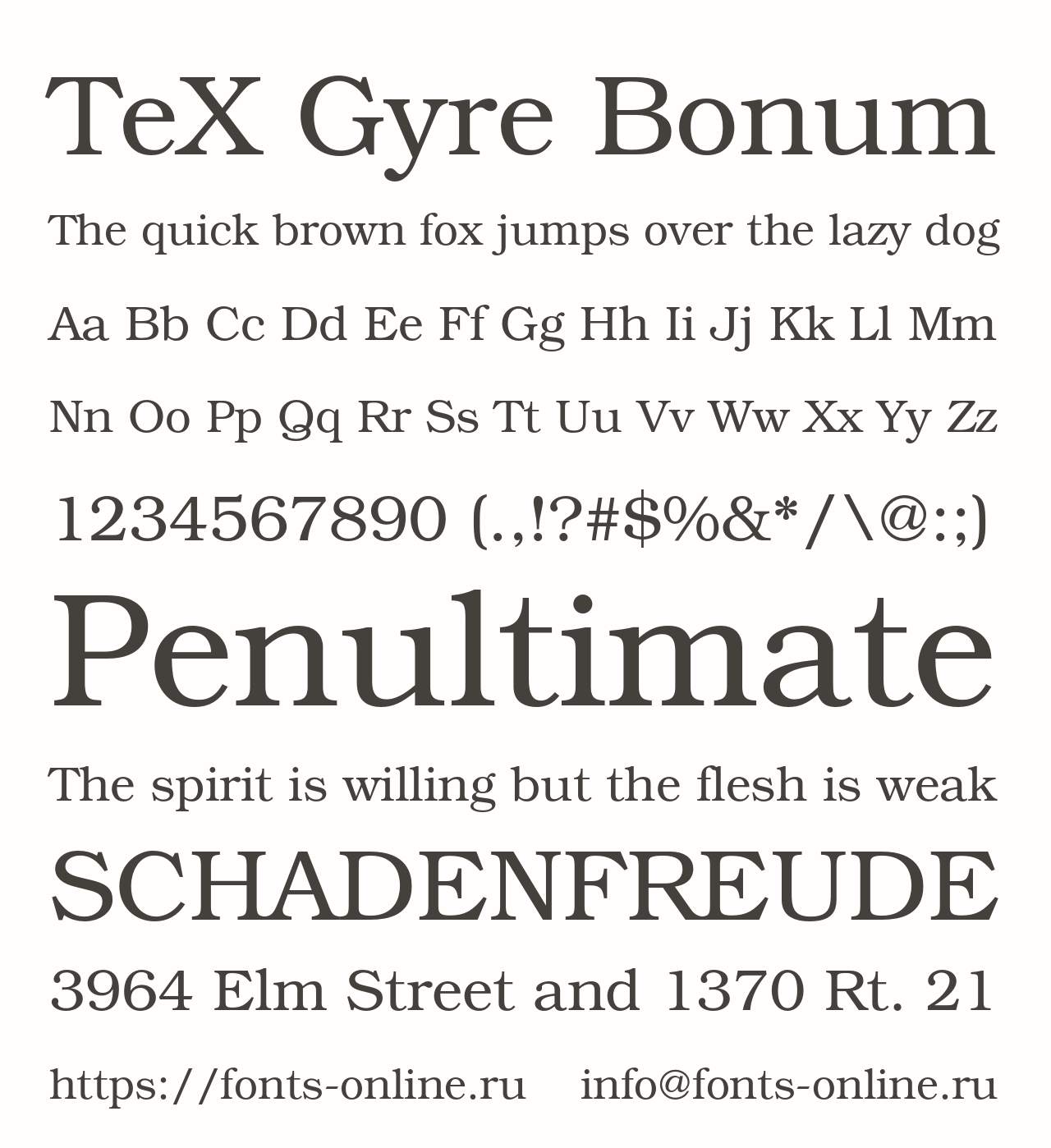 Шрифт TeX Gyre Bonum