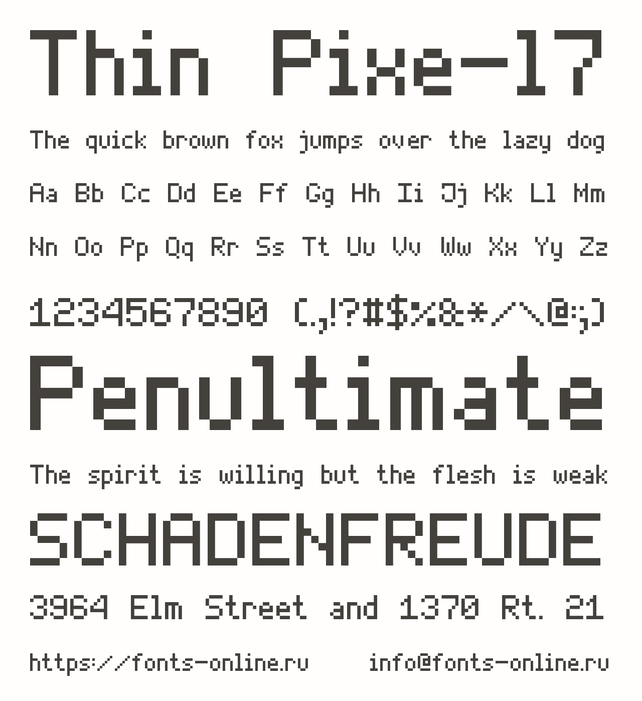 Шрифт Thin Pixe-l7