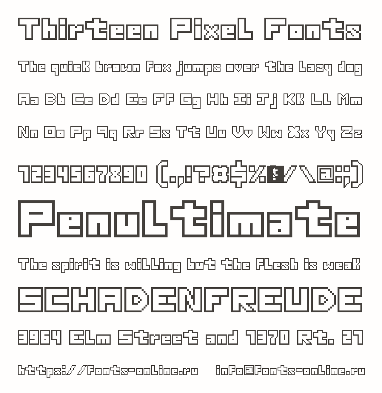 Шрифт Thirteen Pixel Fonts