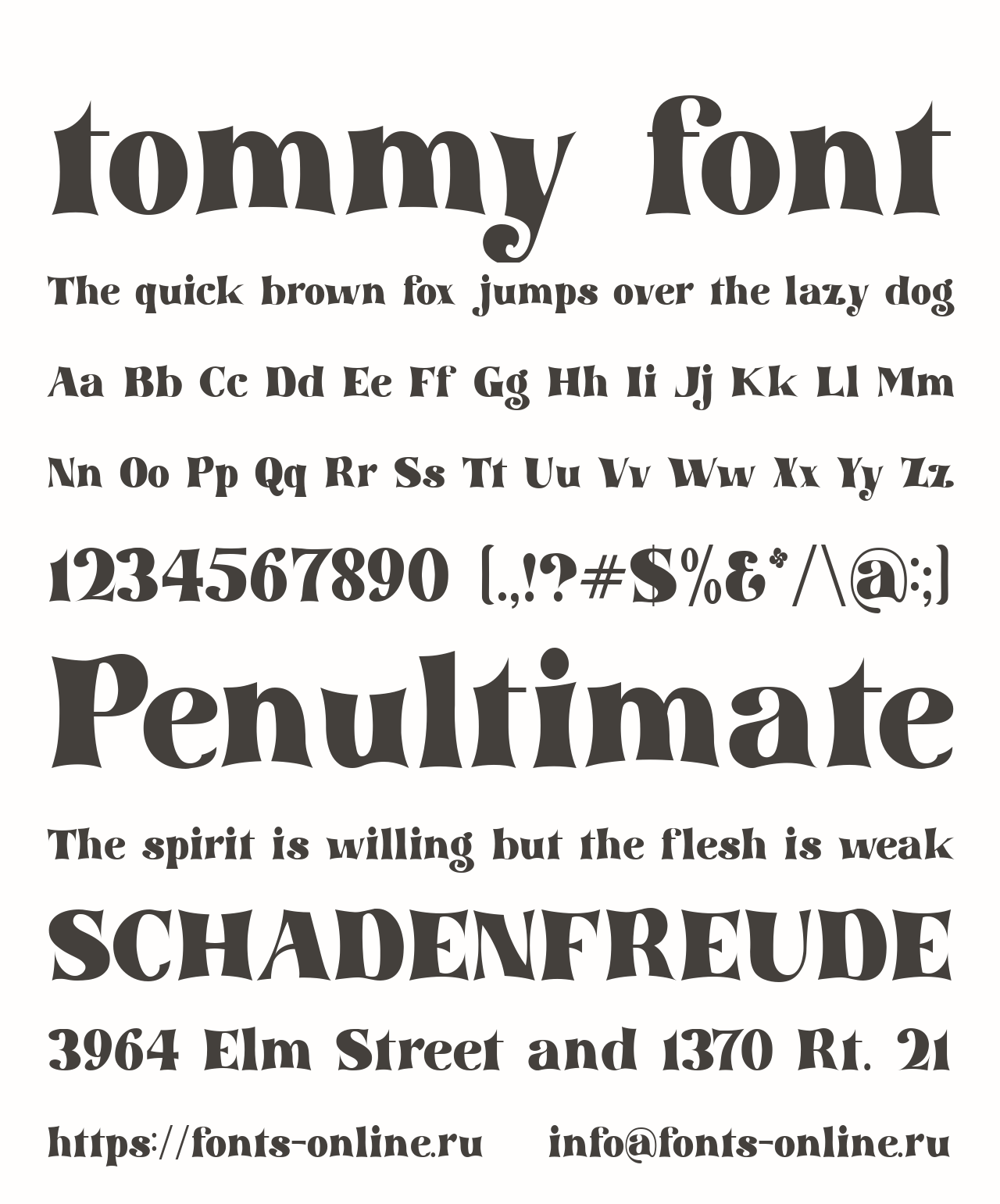 Шрифт tommy font
