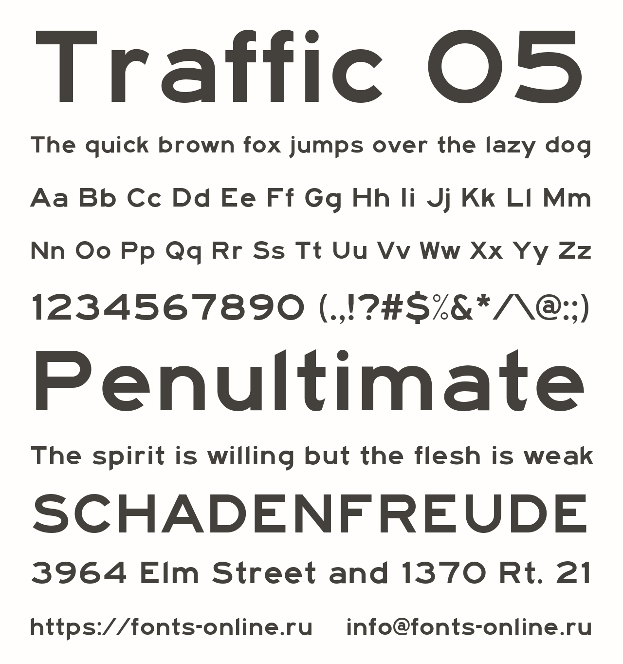 Шрифт Traffic 05