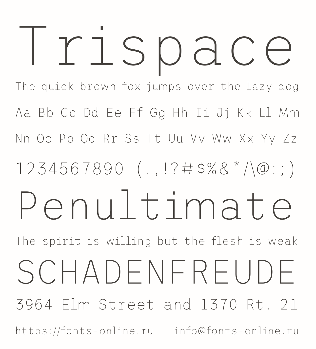 Шрифт Trispace