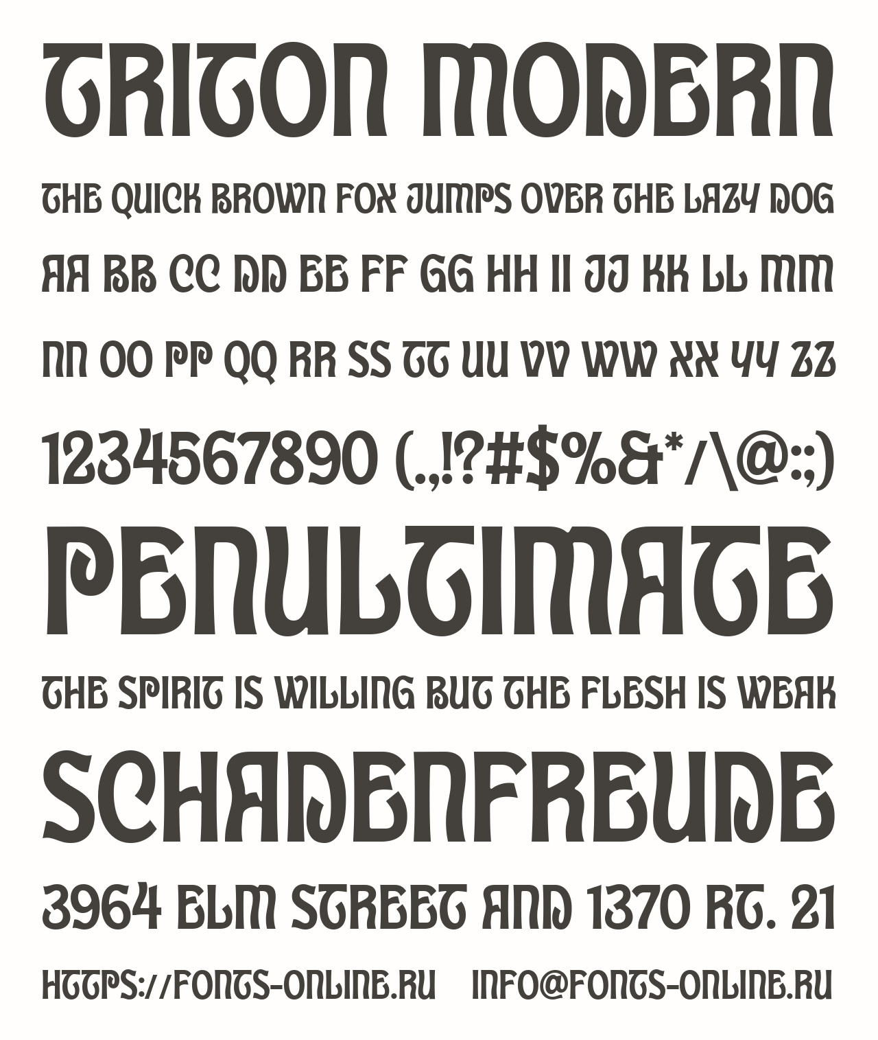 Шрифт Triton Modern