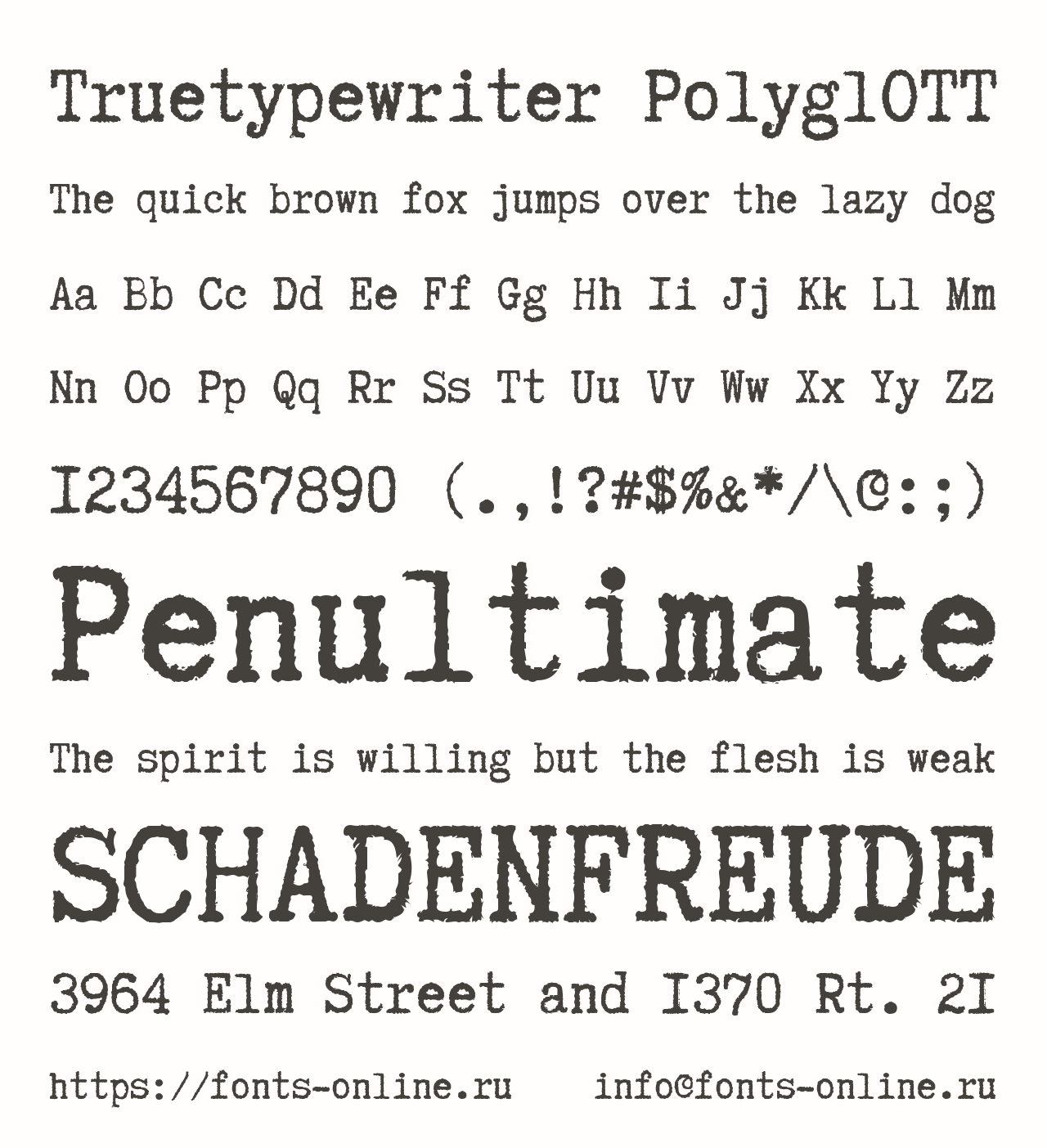 Шрифт Truetypewriter PolyglOTT