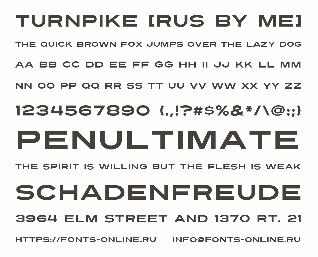 Шрифт Turnpike [RUS by me]