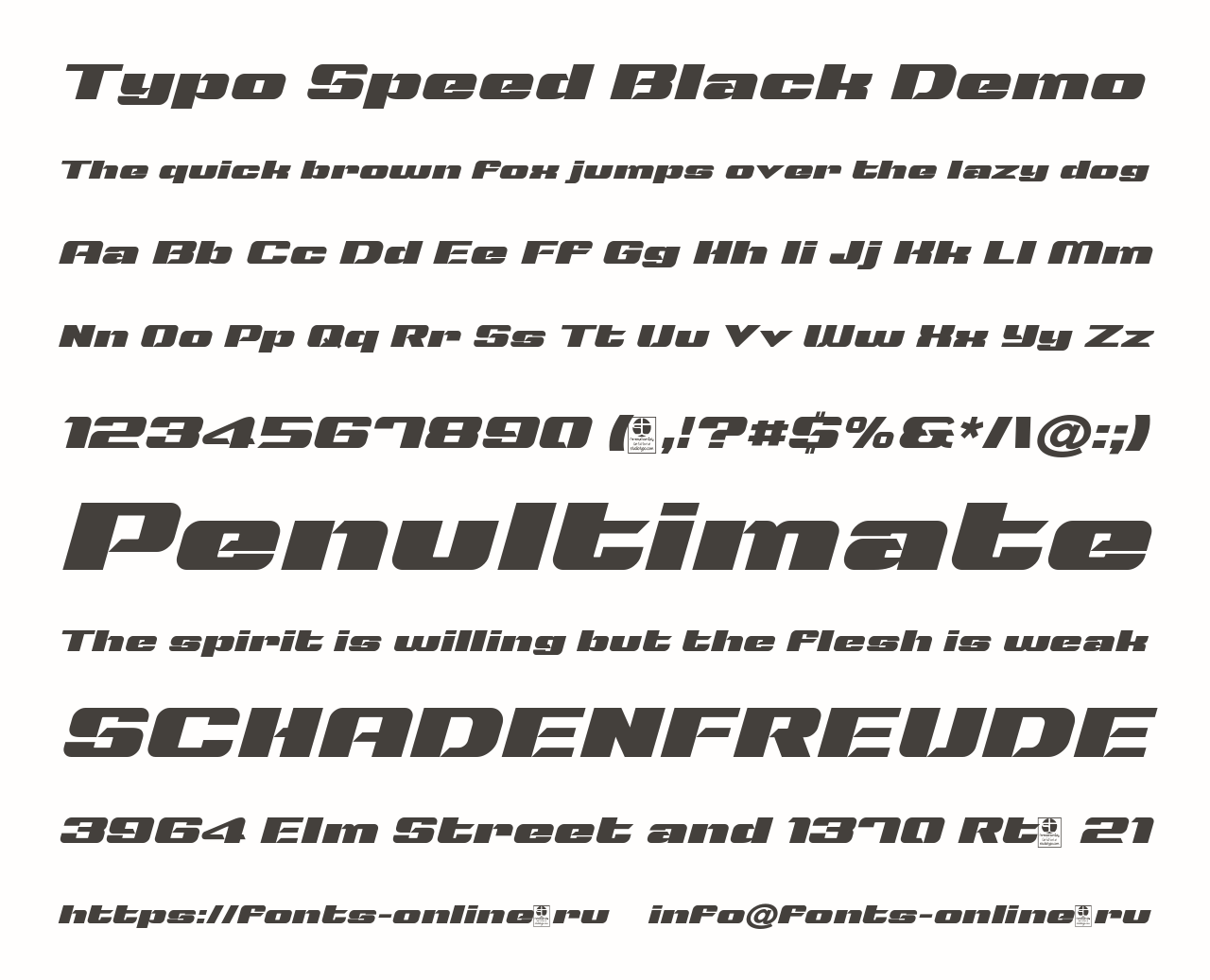 Шрифт Typo Speed Black Demo