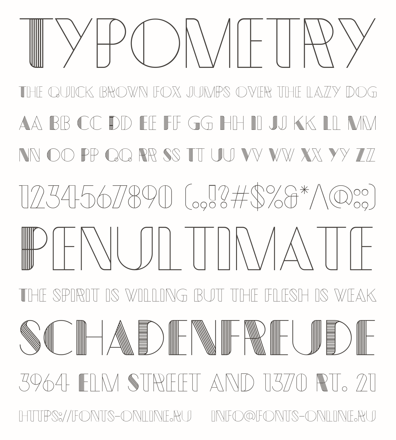 Шрифт Typometry