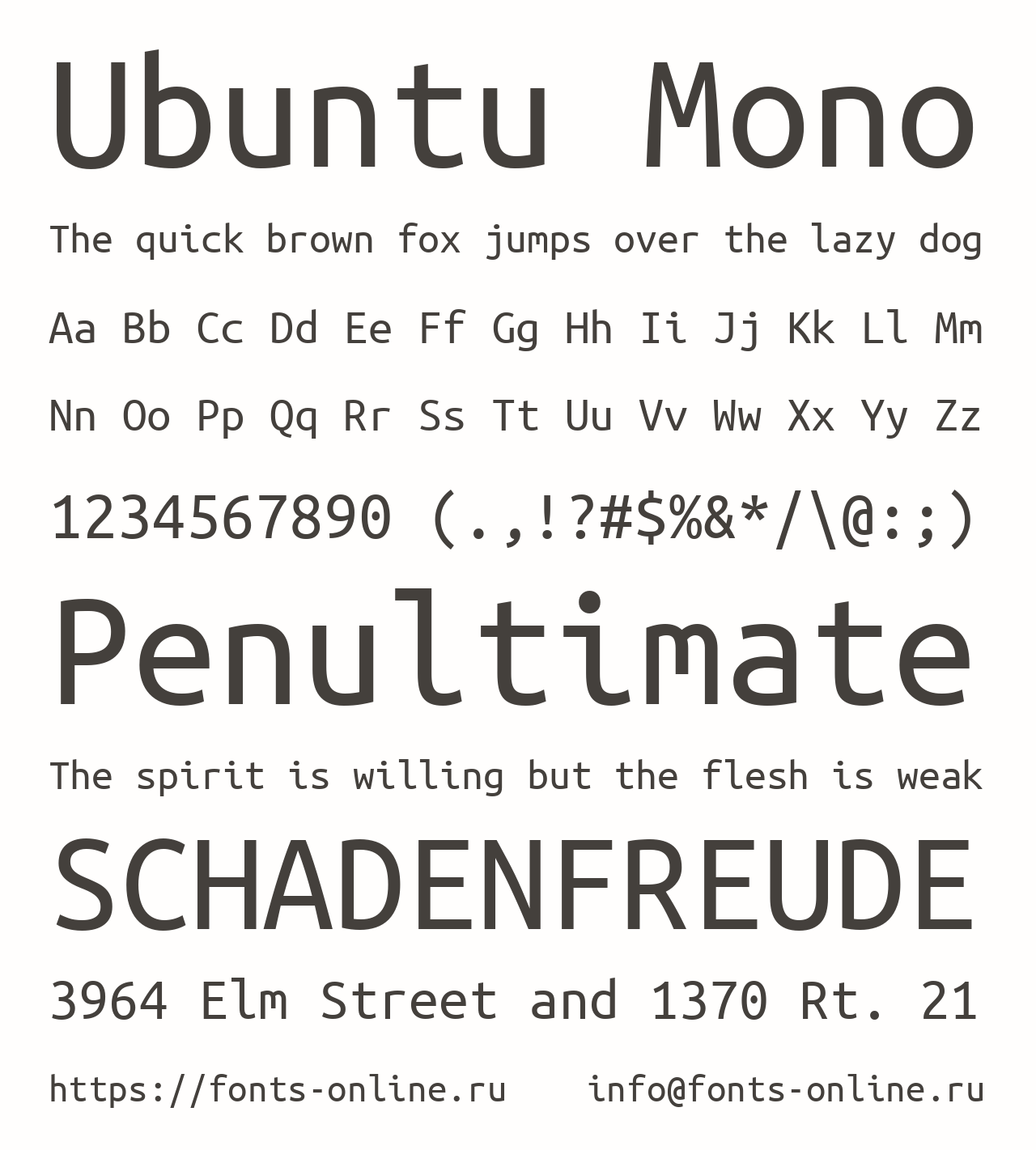 Шрифт Ubuntu Mono