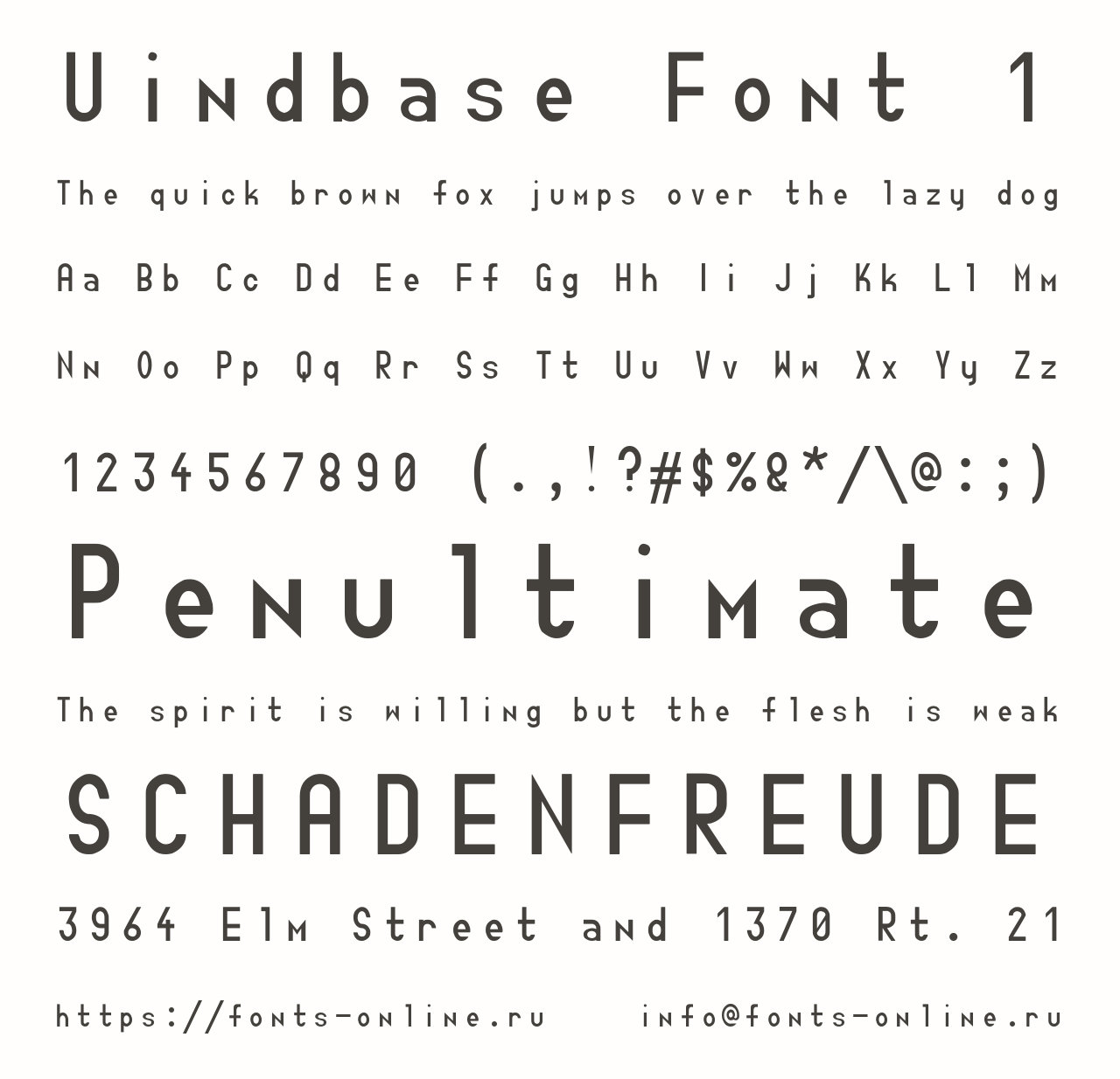 Шрифт Uindbase Font 1