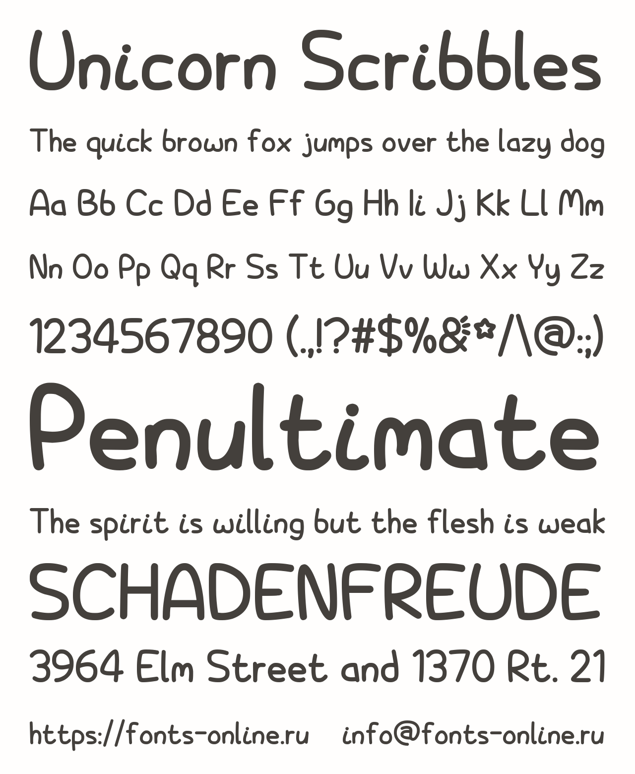 Шрифт Unicorn Scribbles
