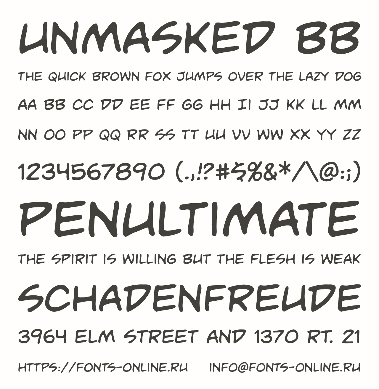 Шрифт Unmasked BB Шрифт Unmasked BB