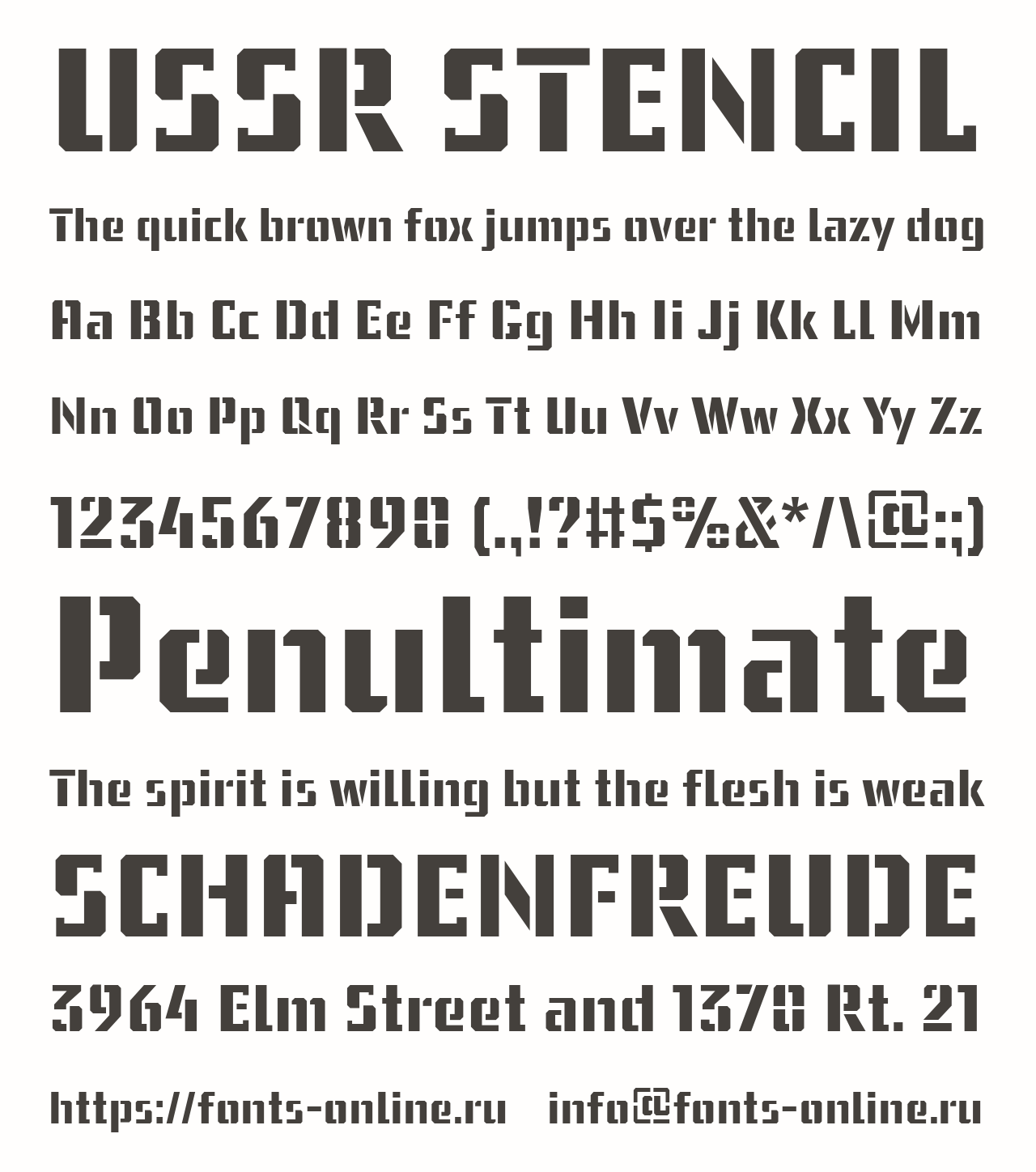 Шрифт USSR STENCIL