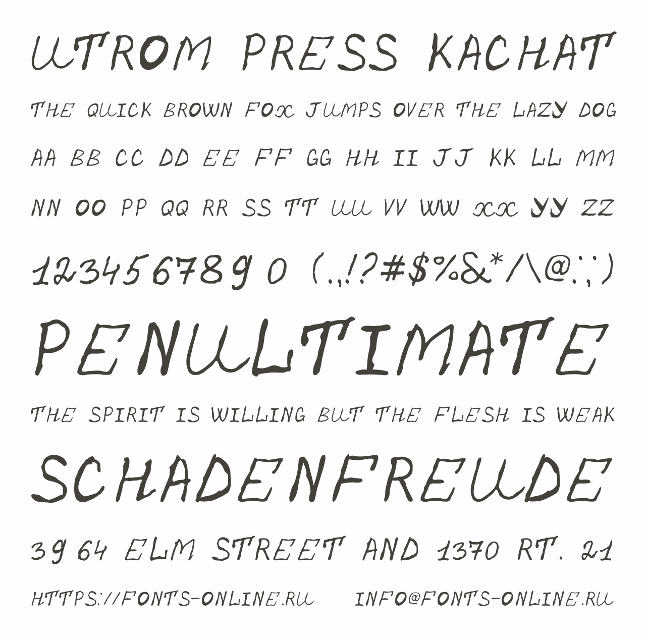 Шрифт Utrom Press Kachat